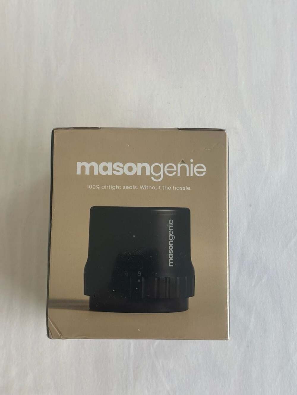 Mason Genie Vacuum Sealer Kit with 10 Chalkboard Top Lids Sealed